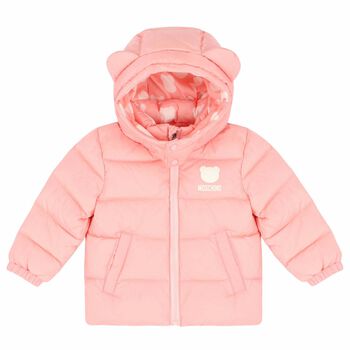 Younger Girls Pink Logo Coat