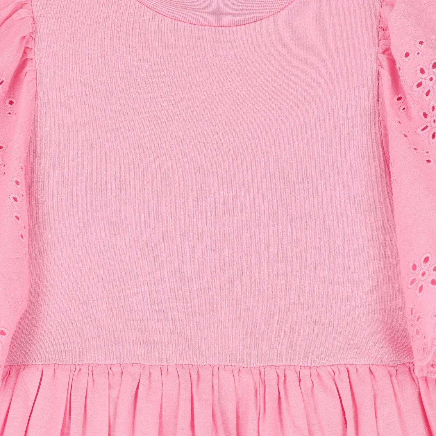 Girls Pink Broderie Anglaise Dress, 1, hi-res image number null