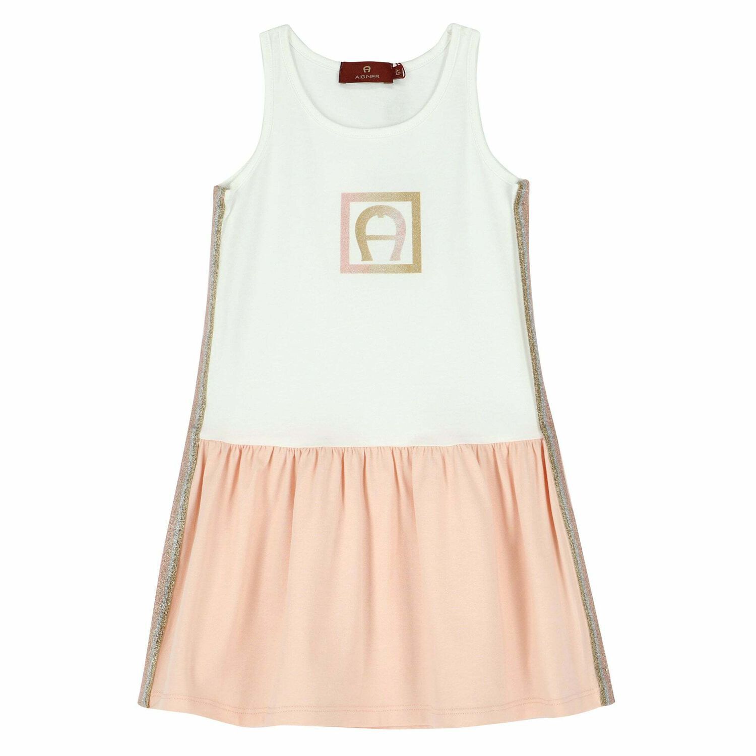 Girls Pink & White 2 Piece Dress Set , 1, hi-res