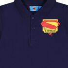 Boys Navy Blue Superman Polo Shirt, 1, hi-res