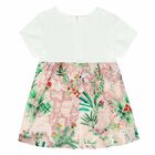 Baby Girls White & Floral Geo Map Dress, 1, hi-res