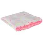 Baby Girls Pink Straberry Ruffled Blanket, 1, hi-res