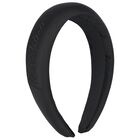 Girls Black Logo Padded Headband, 2, hi-res