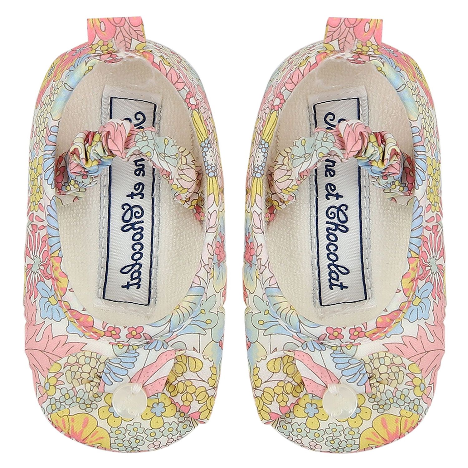 Baby Girls Blue, Yellow & Pink Liberty Pre Walker Shoes, 1, hi-res