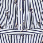 Girls White & Blue Polo Bear Striped Dress, 1, hi-res