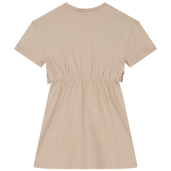 Girls Beige Logo Dress