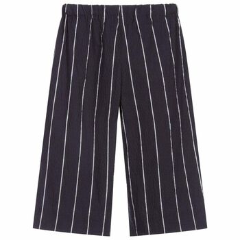 Girls Navy Striped Trousers