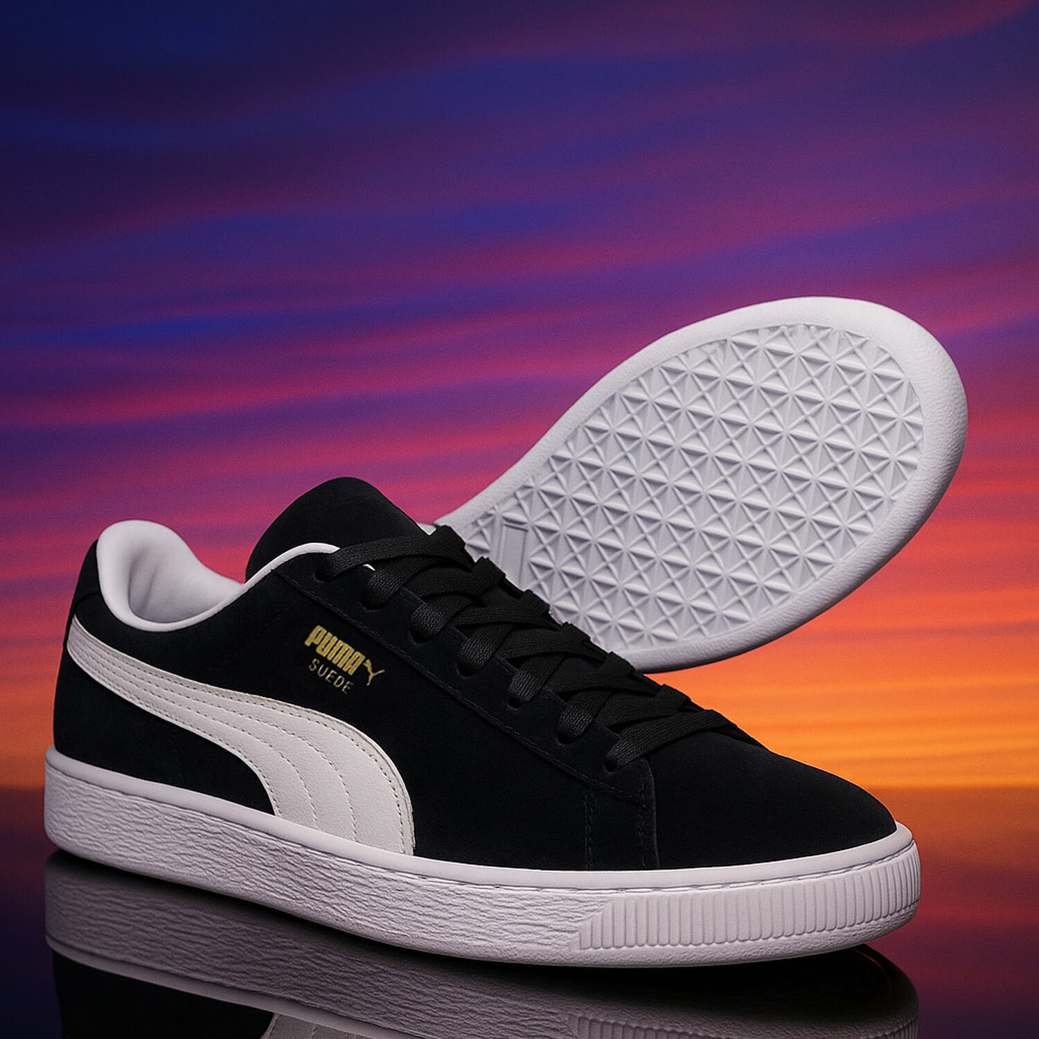 Black Suede Classic Trainers, 1, hi-res image number null