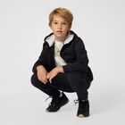 Boys Mini Me Black Logo Trainers, 1, hi-res