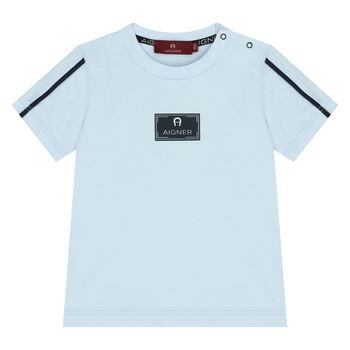 Younger Boys Blue Logo T-Shirt