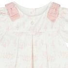 Baby Girls White & Pink Toile De Jouy Dress , 1, hi-res