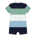 Baby Boys Multi-Colored Striped Logo Polo Romper, 1, hi-res