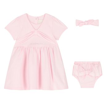 Baby Girls Pink Logo Dress Set