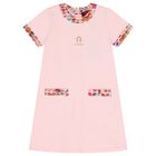 Girls Pink Logo Dress, 2, hi-res