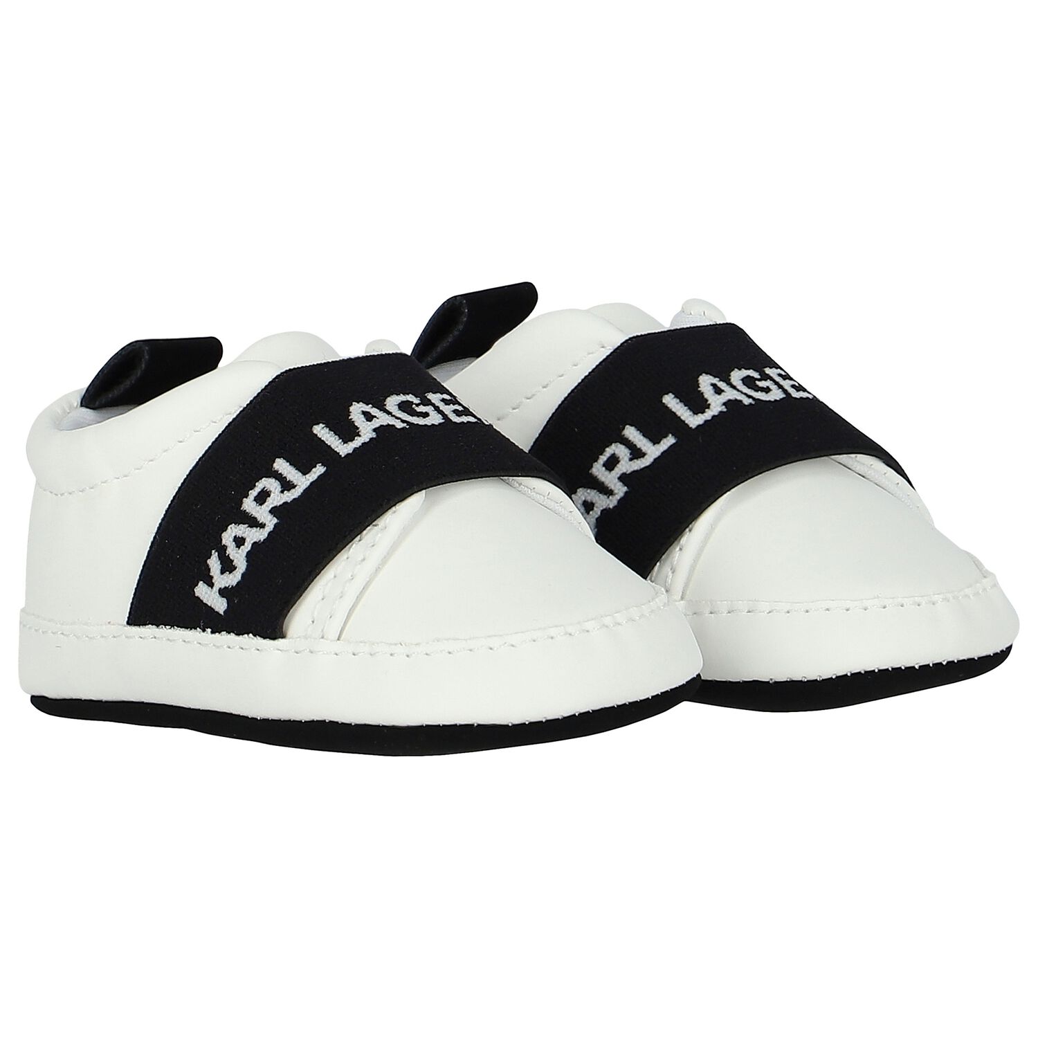 White Logo Baby Pre-Walker Shoes, 1, hi-res