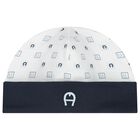 قبعة اولاد باللون الابيض و الازرق الداكن للأطفال, 2, hi-res