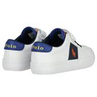 Younger Boys White Logo Trainers, 1, hi-res