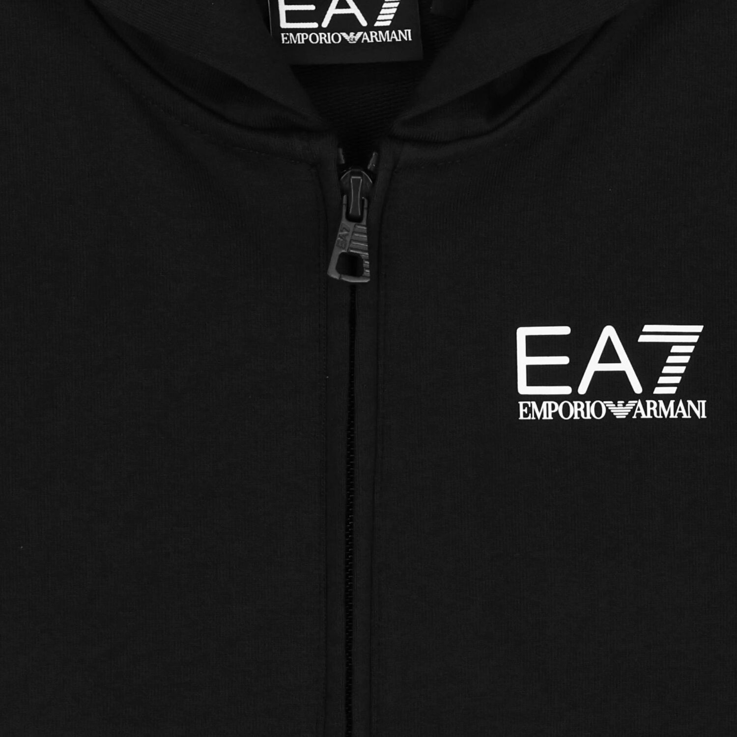 Boys Black Logo Hooded Zip Up Top, 3, hi-res