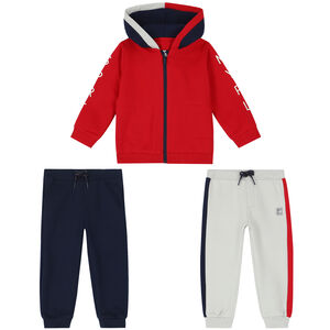 Younger Boys Red, Ivory & Navy Tracksuit
