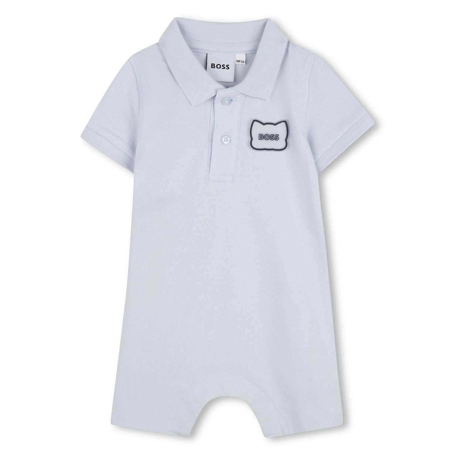 Baby Boys Blue Logo Romper, 2, hi-res