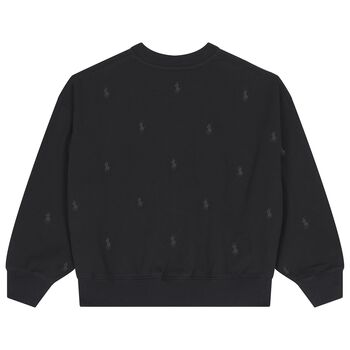 Boys Black Logo Sweatshirt, 1 Boys Black Logo Sweatshirt