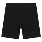 Boys Black Logo Shorts, 1, hi-res