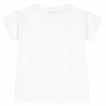 Girls White Logo Top