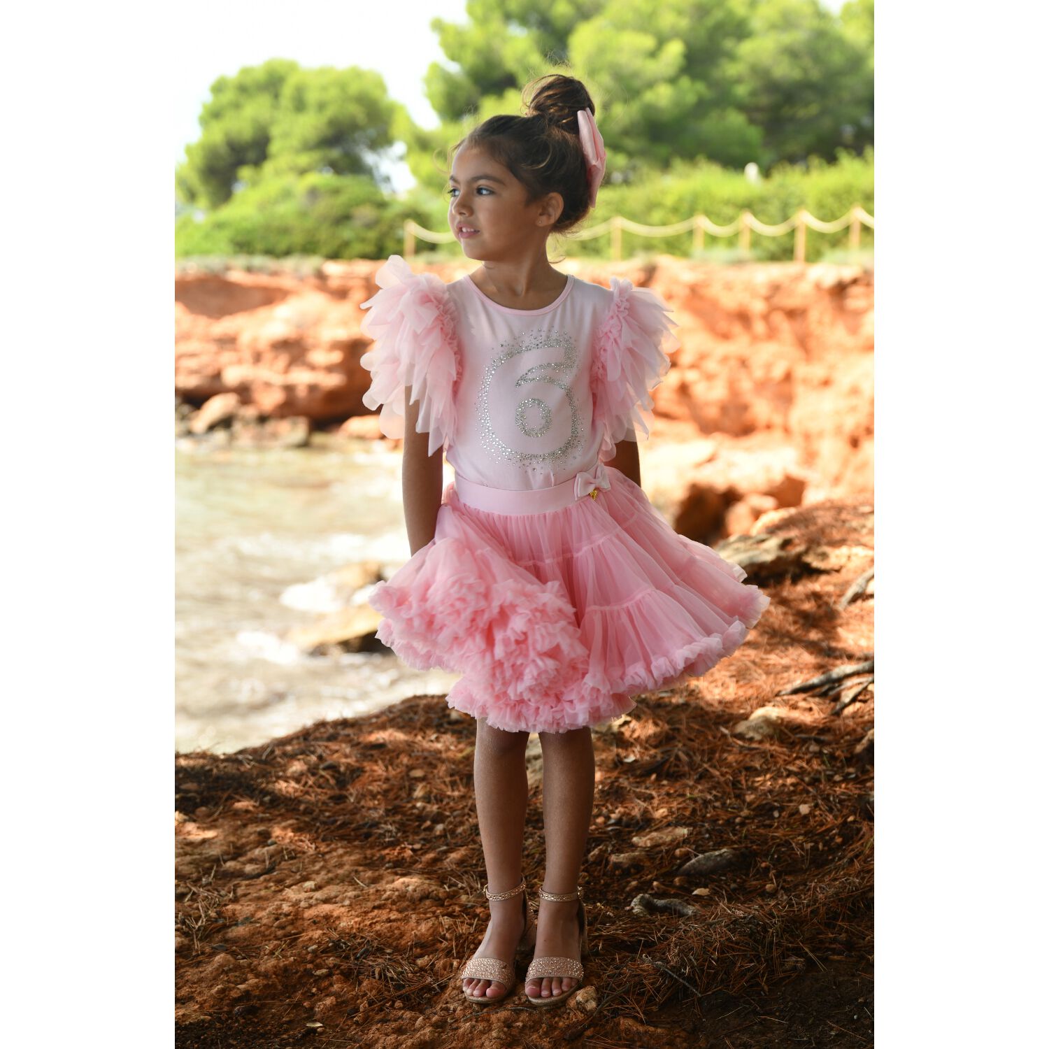 Girls Pink 6th Birthday T-Shirt, 5, hi-res image number null