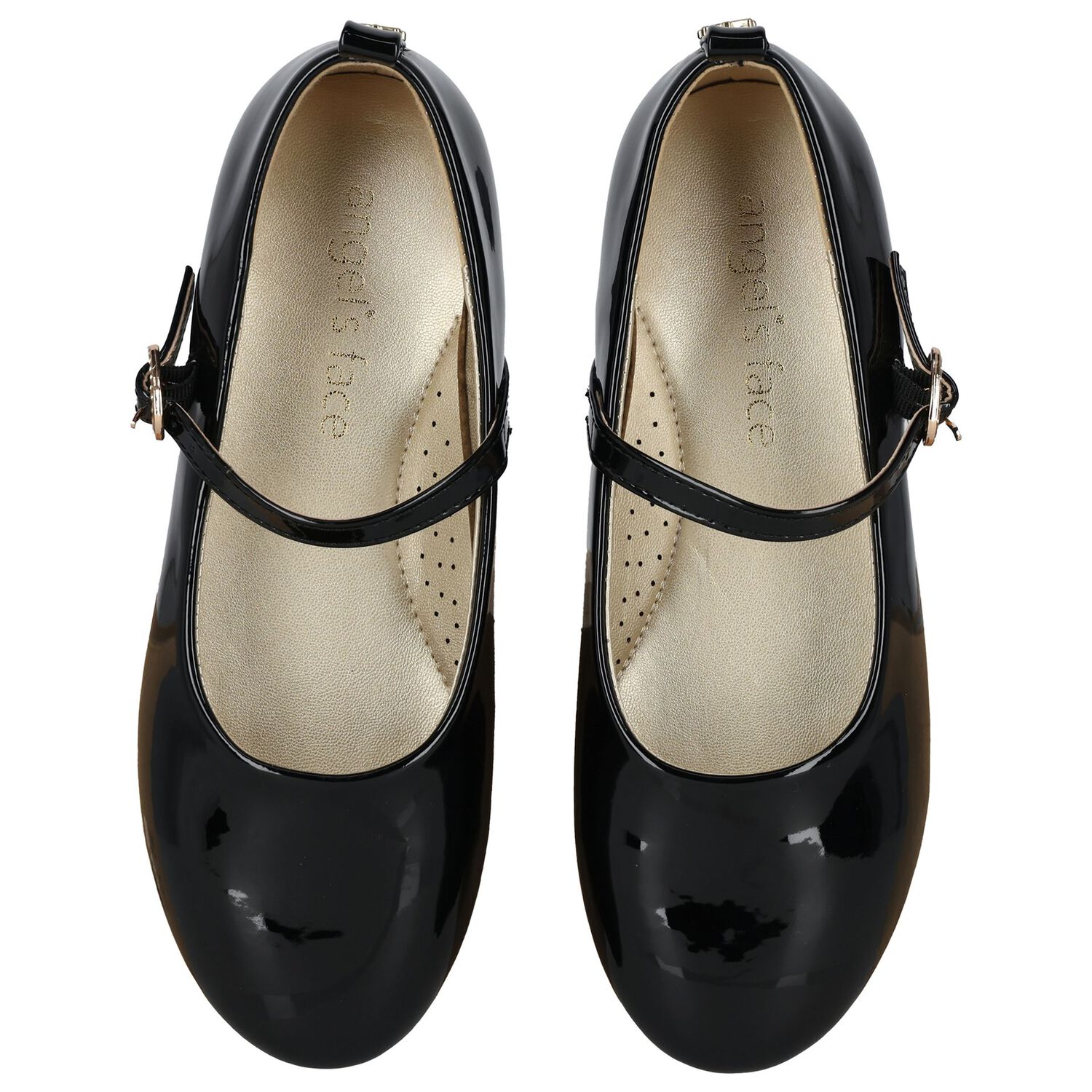 Girls Black Logo Patent Leather Shoes, 1, hi-res image number null