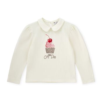 Girls Ivory & Pink Bear Skirt Set