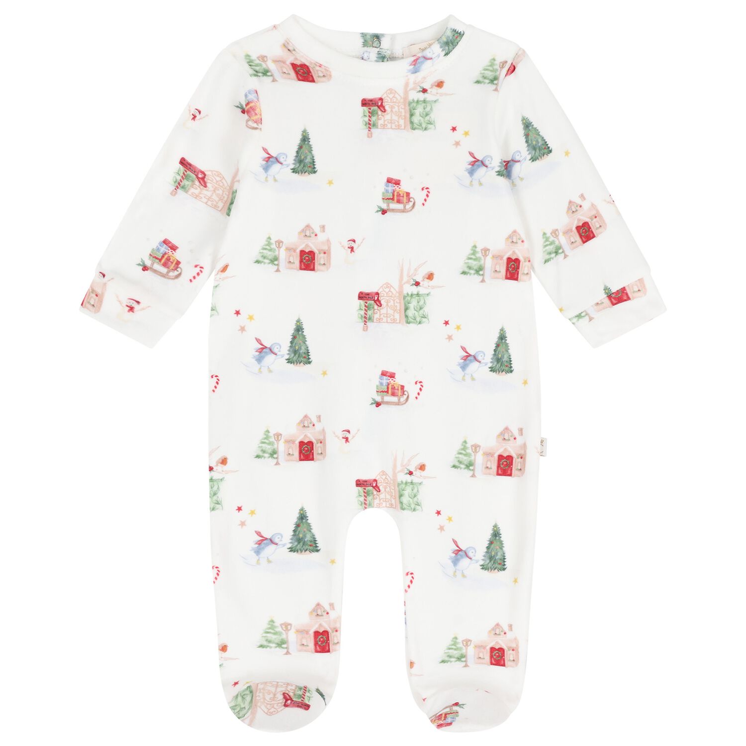 Baby Boys Ivory Christmas Babygrow, 1, hi-res image number null