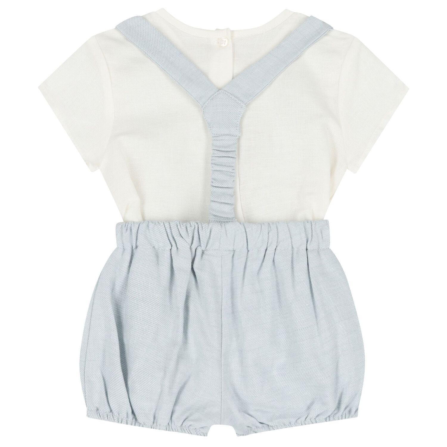 Baby Boys White & Blue Shorts Set , 1, hi-res