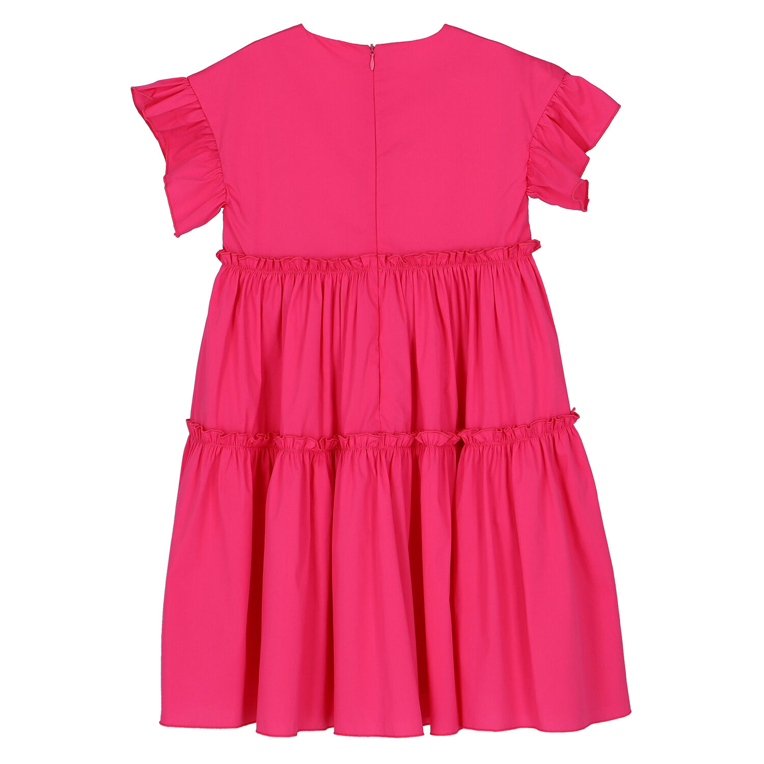 Girls Pink Ruffed Dress, 1, hi-res