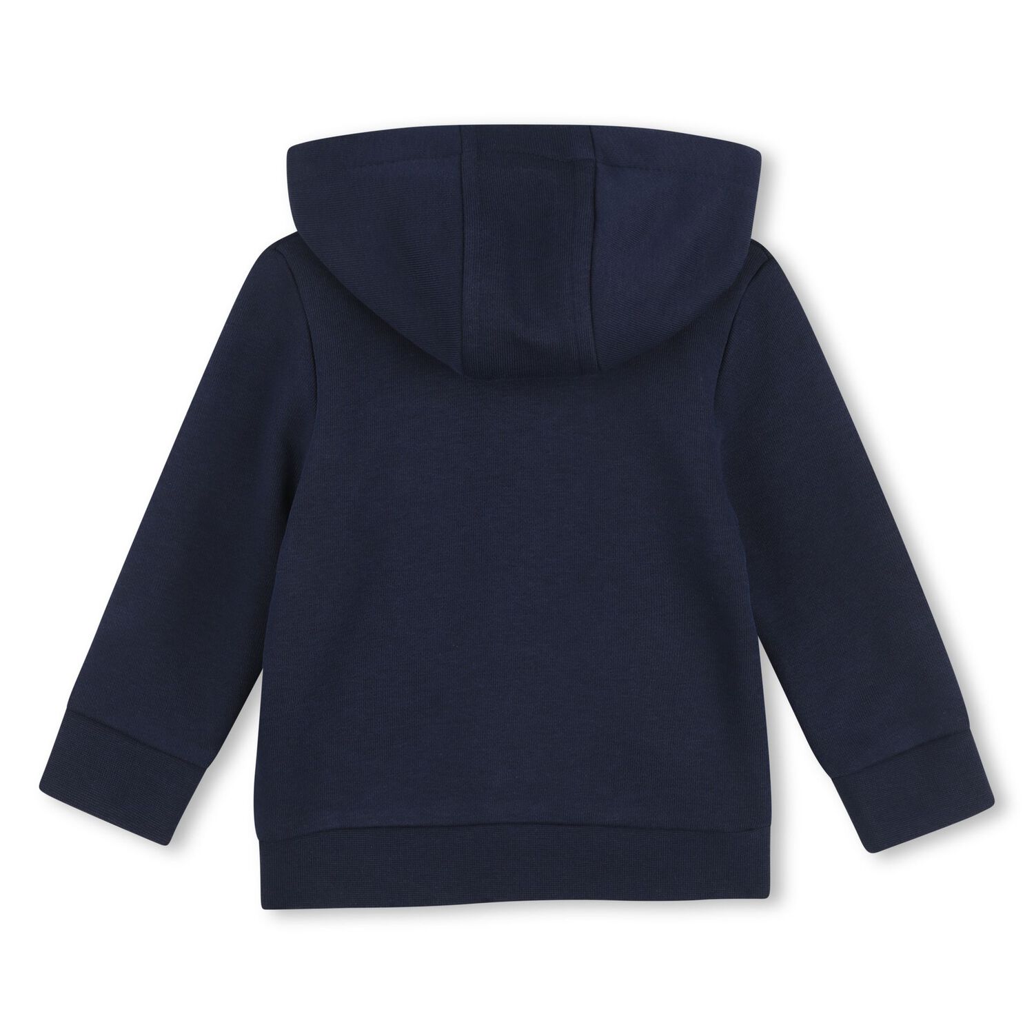Younger Boys Navy Blue Logo Hooded Zip Up Top, 1, hi-res