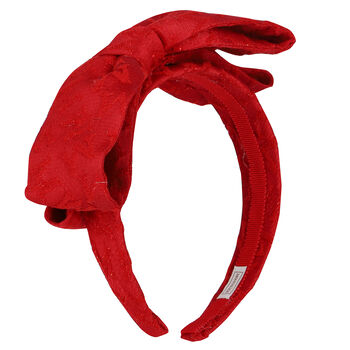 Girls Red Bow Headband