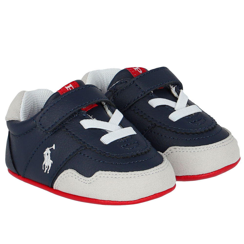 Ralph Baby Navy Blue Logo Shoes | Junior Couture USA