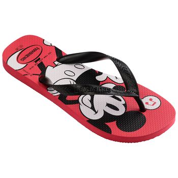Red Disney Logo Flip Flops