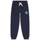 Boys Navy Blue Logo Joggers, 2, hi-res