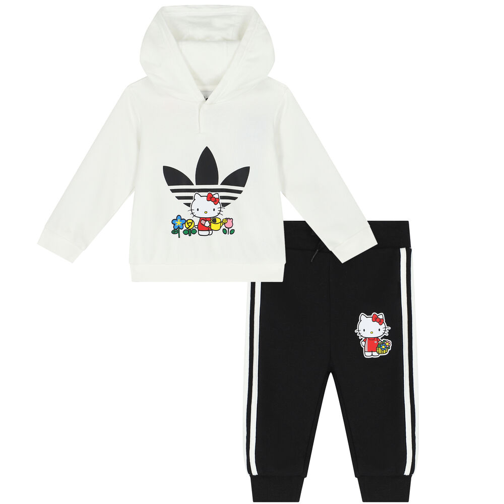 adidas Originals Younger Girls White & Black Hello Kitty Tracksuit | Junior  Couture USA