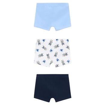 Boys Blue, White & Navy Blue Boxer Shorts ( 3-Pack ) 