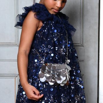 Girls Silver Sequin Bag
