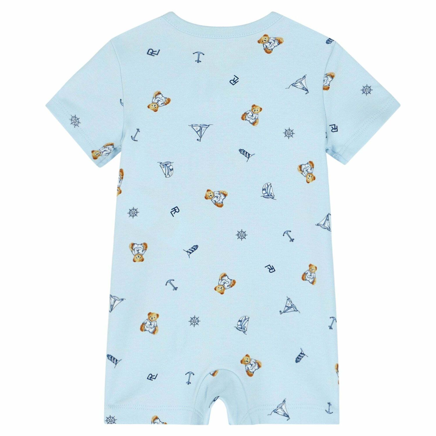 Baby Boys Blue Romper, 1, hi-res