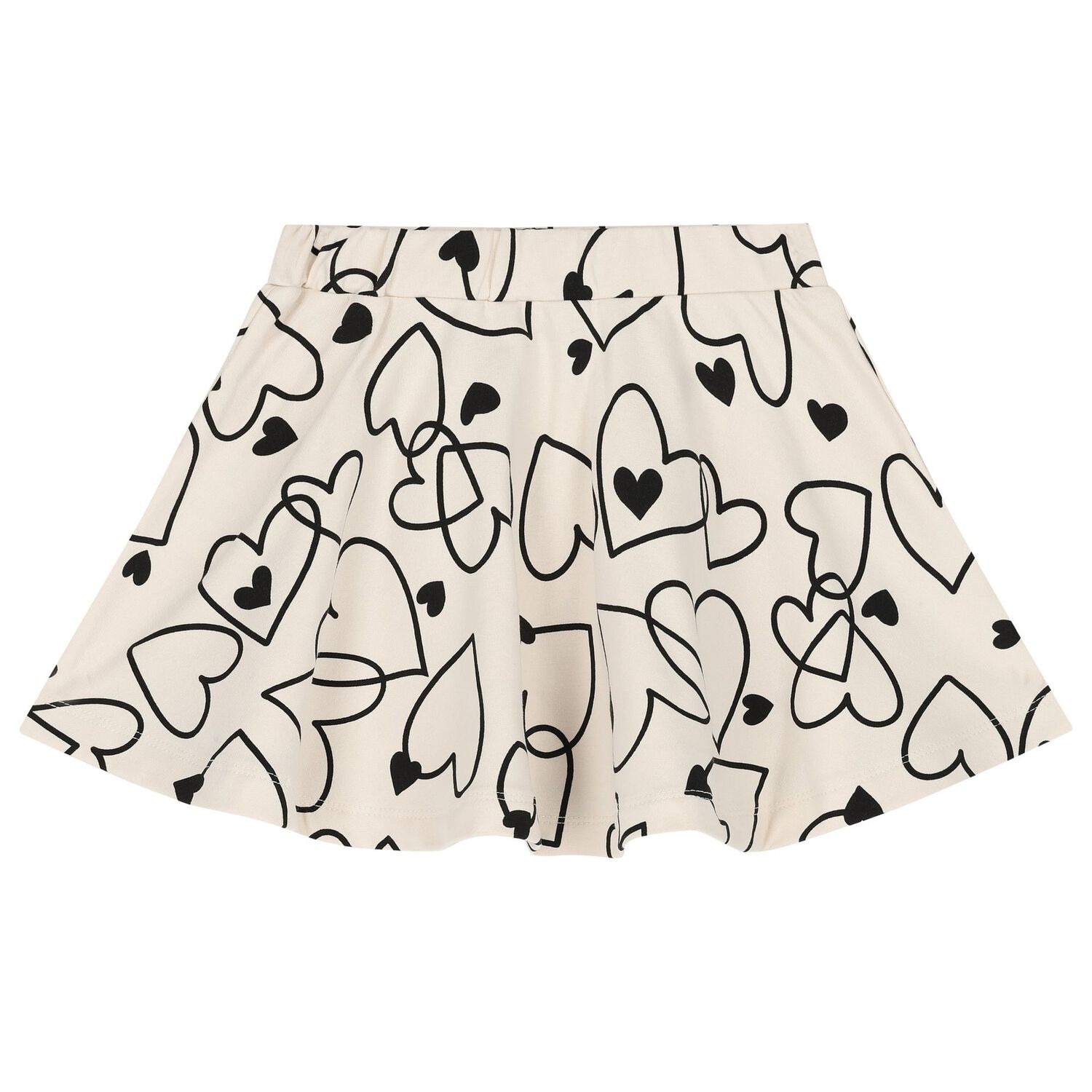 Girls Black & Beige Hooded Skirt set, 1, hi-res