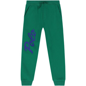 Boys Green Logo Joggers