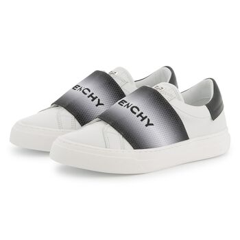 White & Black Logo Trainers