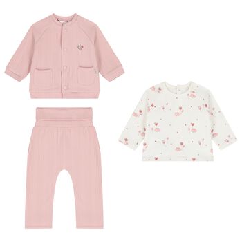 Baby Girls Pink & White Balloon Tracksuit ( 3 Piece )