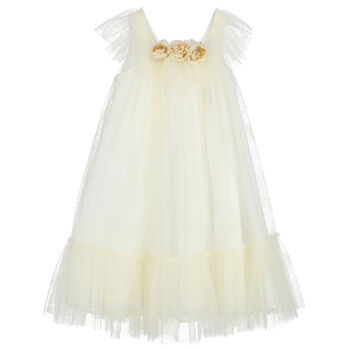 Girls Ivory Tulle Dress