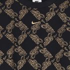 سويت شيرت بالشعارباللون الأسود والذهبي للبنات, 1, hi-res