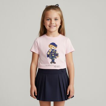 Girls Pink Polo Bear T-Shirt