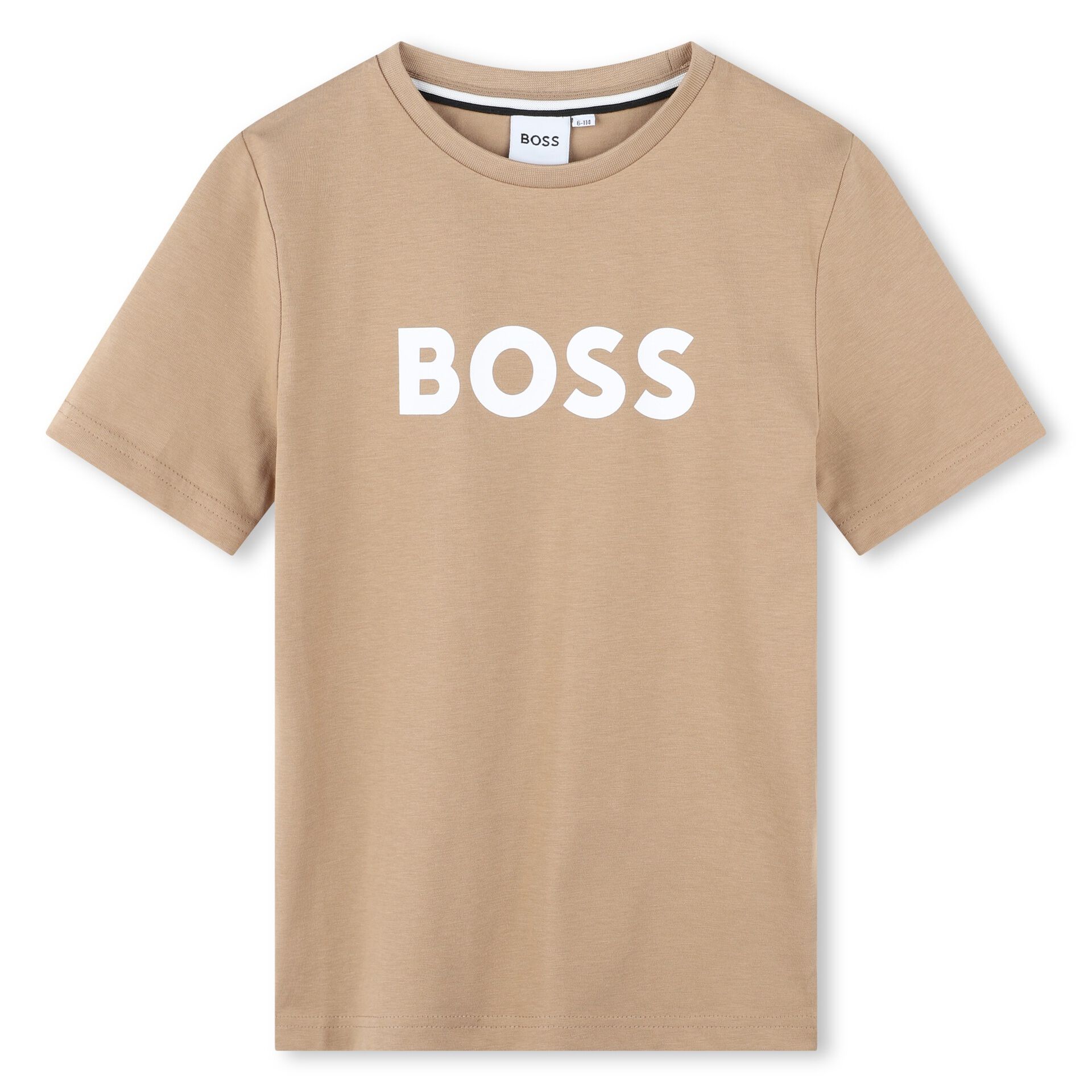 BOSS Boys Beige Logo T Shirt Junior Couture Bahrain